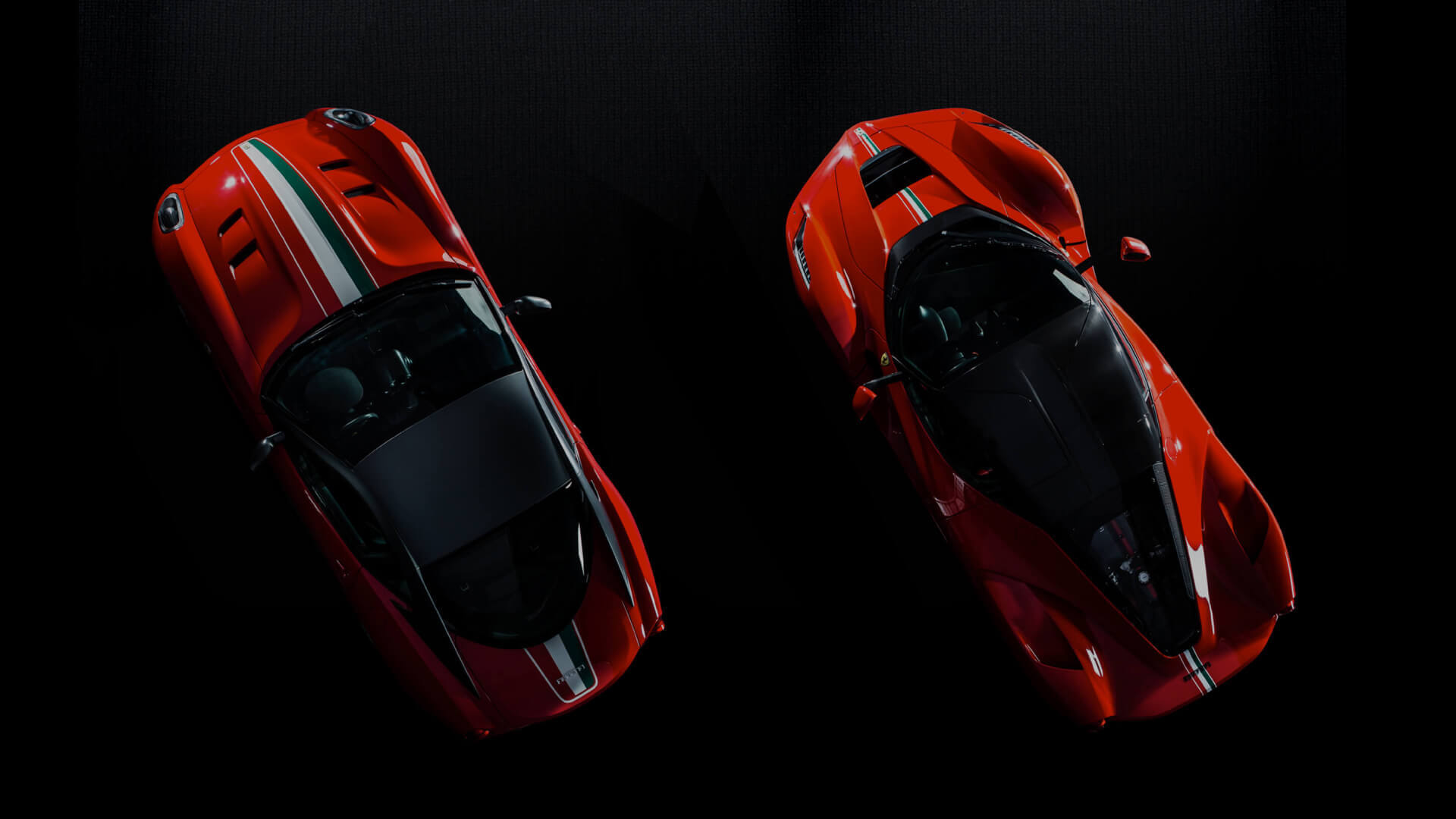 Ferrari {insert model A, B, C}. drone air shot.